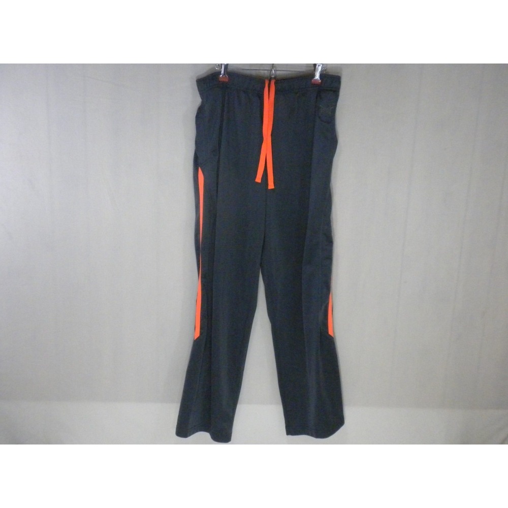 Tapout Sweatpants Joggers Mens L Gray Orange‎ MMA Training Fight Warm Up Y2K